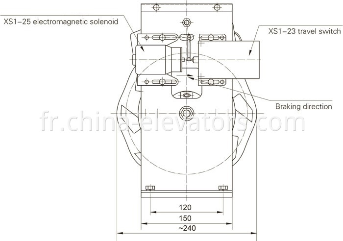 Drawing of Speed Governor for MRL Elevators ≤1m/s